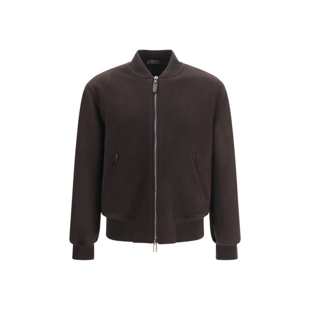 Brioni Men Wool And Cashmere Zip-Up Bomber Jacket